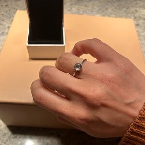 Pandora Silver Ring with Translucent Stone
